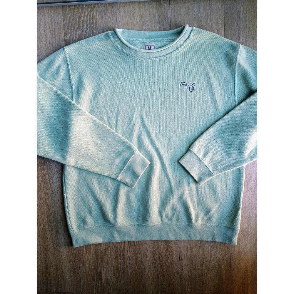 Gear for sports Elks country club embroidery teal crewneck sweater golf tee Time